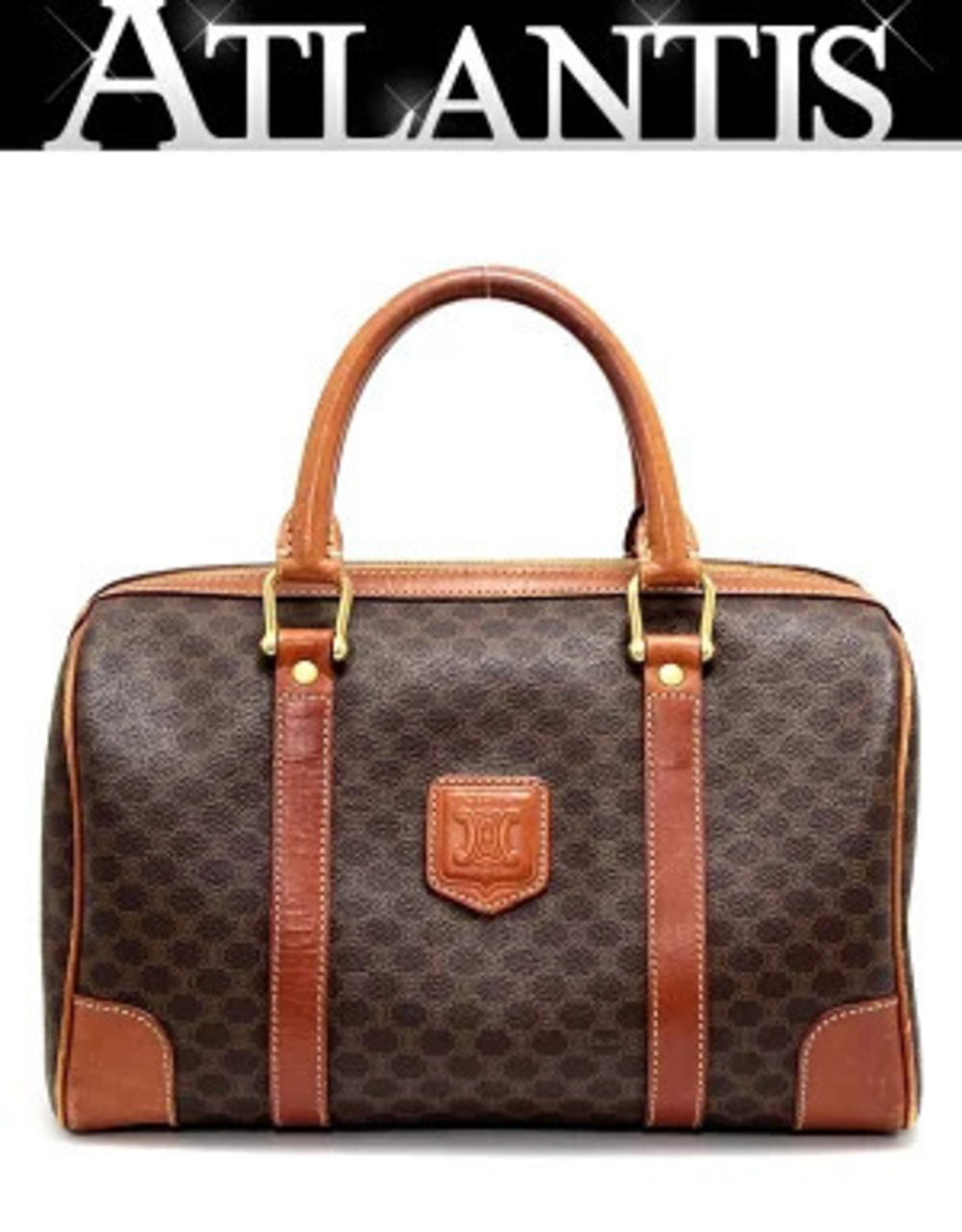 Celine Macadam Boston Bag x Leather Brown